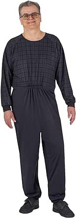 Ovidis Long-Sleeved Dementia Clothing - Alzheimers Anti-Strip Jumpsuit - Onesie for Elderly Men - Henry