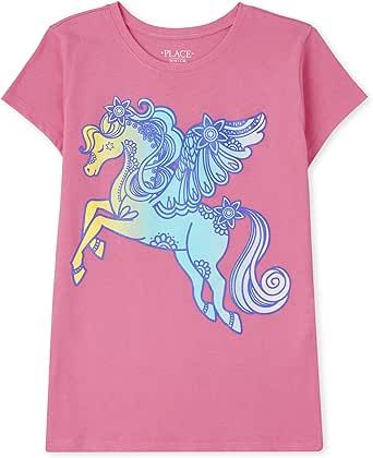 The Children's Place Girls' Short Sleeve Graphic T-Shirt