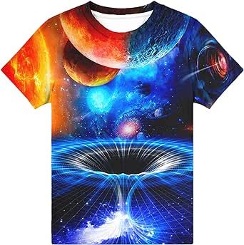 Hgvoetty Boys Shirts Girls Graphic 3D Novelty T-Shirts for Kids Unisex Short Sleeve Top Tees Shirt for 6-16 Years