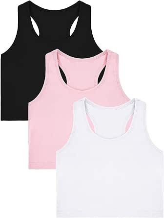 3 Pcs Girls Dance Tank Top Racerback Crop Tank Top Sleeveless Girls Tops Vests for Children Gymnastics Kid Tank Tops for Girl