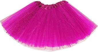 Girl Tutu Skirt, 3-Layer Tulle Princess Ballet Dress Baby Skirt Dress Up Princess Dance Party for 3-10 Years Old