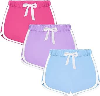 BOOPH 3Pc Girls Athletic Shorts Active Running Dolphin Shorts