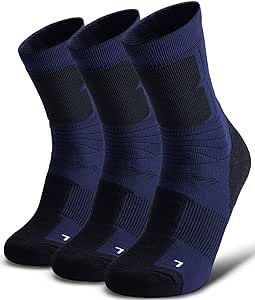 SHESMILED Merino Wool Hiking Walking Crew Socks 3 Pack, Cushion, Quick Dry