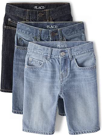 The Children's Place Boys' Denim Jean Shorts, 3 Pack